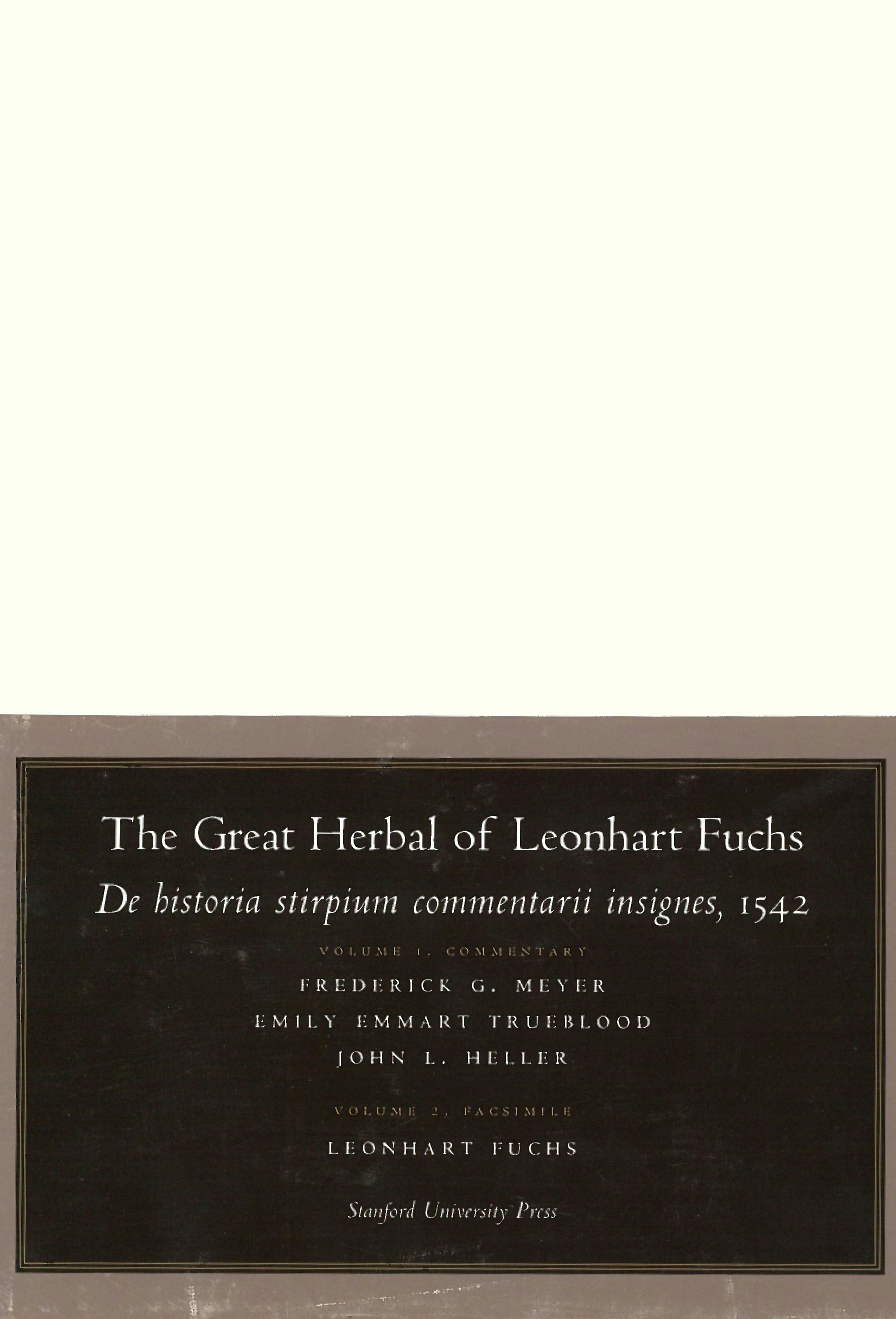 Book cover image for The Great Herbal of Leonhart Fuchs ISBN: 9780804738033